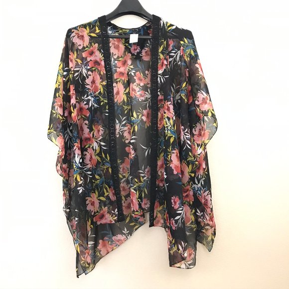 Lane Bryant Plus Size Crochet Overpiece Kimono - Picture 4 of 8